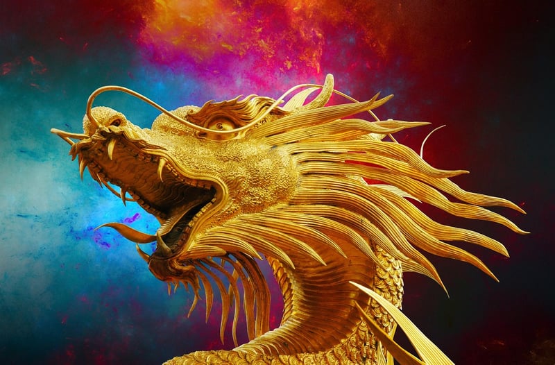 Majestic dragon guarding its territory
