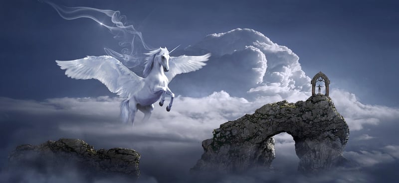 Majestic unicorn in a fairy-tale setting